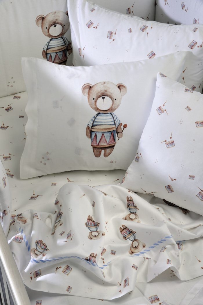 Down Town Home Σετ Βρεφικά Σεντόνια Κούνιας 853 Little Bear Βαμβακοσατέν 125x175εκ. 3τμχ - Image 3
