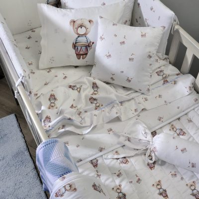Down Town Home Σετ Βρεφικά Σεντόνια Κούνιας 853 Little Bear Βαμβακοσατέν 125x175εκ. 3τμχ