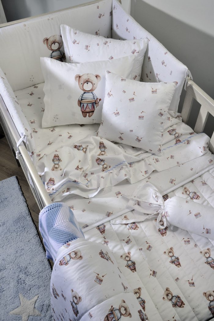 Down Town Home Σετ Βρεφικά Σεντόνια Κούνιας 853 Little Bear Βαμβακοσατέν 125x175εκ. 3τμχ
