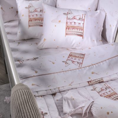 Down Town Home Σετ Βρεφικά Σεντόνια Κούνιας 854 Little Bunny Βαμβακοσατέν 125x175εκ. 3τμχ