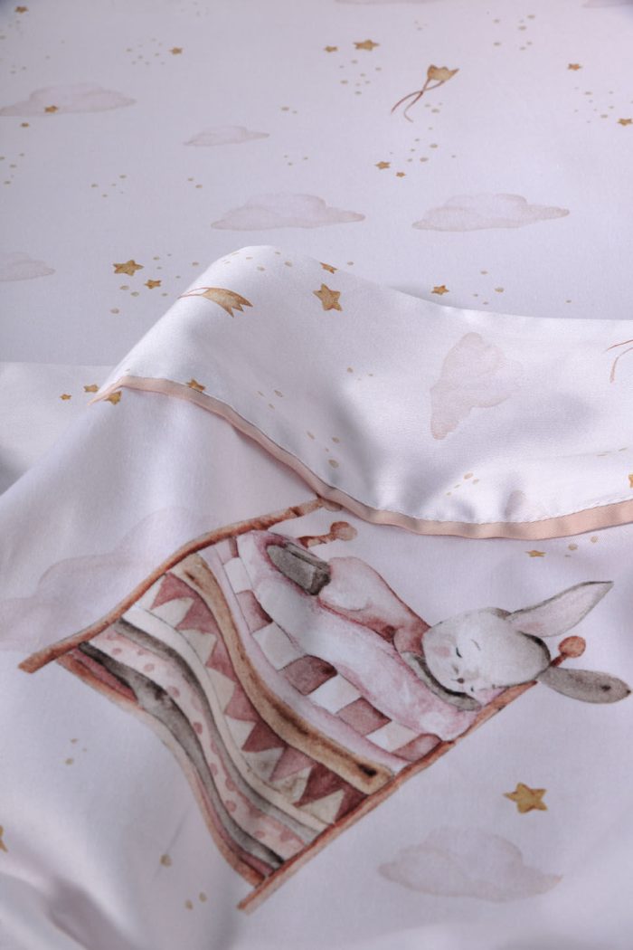 Down Town Home Σετ Βρεφικά Σεντόνια Κούνιας 854 Little Bunny Βαμβακοσατέν 125x175εκ. 3τμχ - Image 2