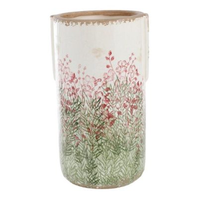 Βάζο κεραμικό εκρού FLORAL Άνοιξη H27 D14,5cm