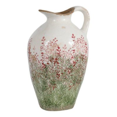 Βάζο-κανάτα εκρού FLORAL Άνοιξη 24x19x37cm κεραμικό